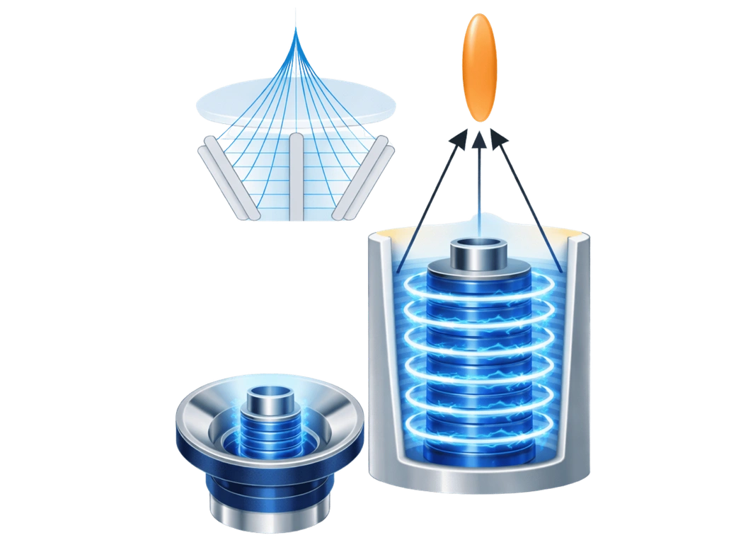 Principio del generatore elettromagnetico di onde d'urto focalizzate