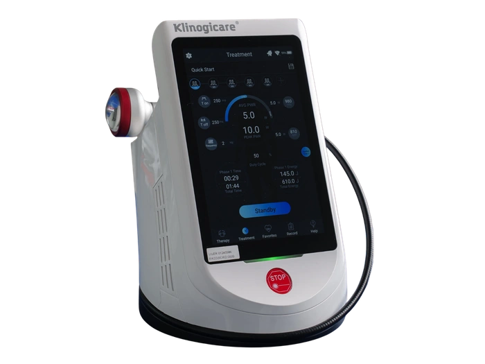 Piattaforma Klinogicare Beam Ultra Power Physio Laser 30W e design tecnologico del dispositivo